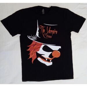 The Vampire Circus Horror Graphic T-Shirt Gothic Dark Streetwear Clown Tee SZ S